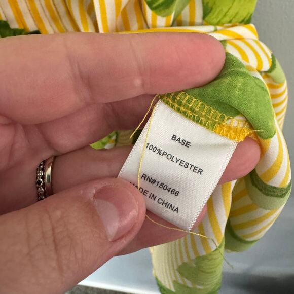 Market & Spruce Yellow & Greenery Printed High Neck Sleeveless Top Size Medium - Picture 6 of 7